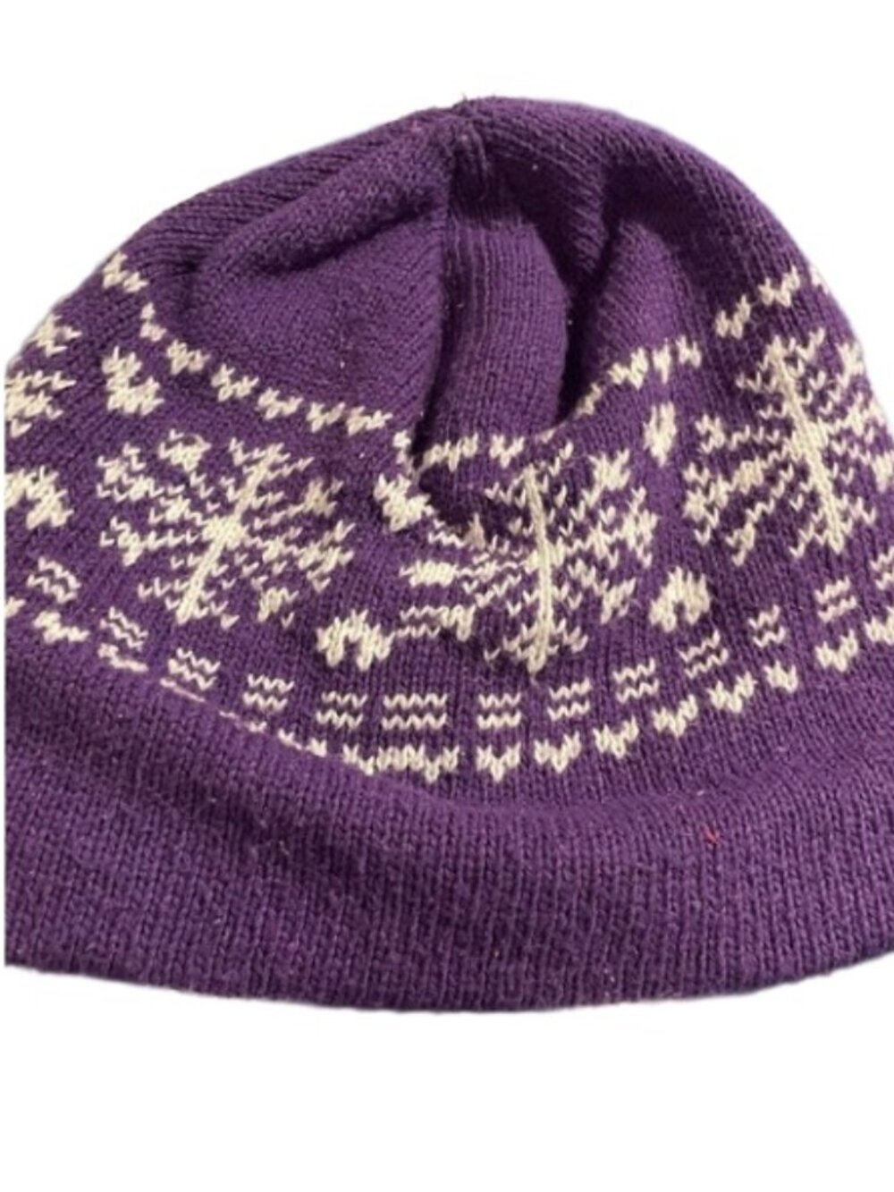 Purple Snowflake Knit Beanie